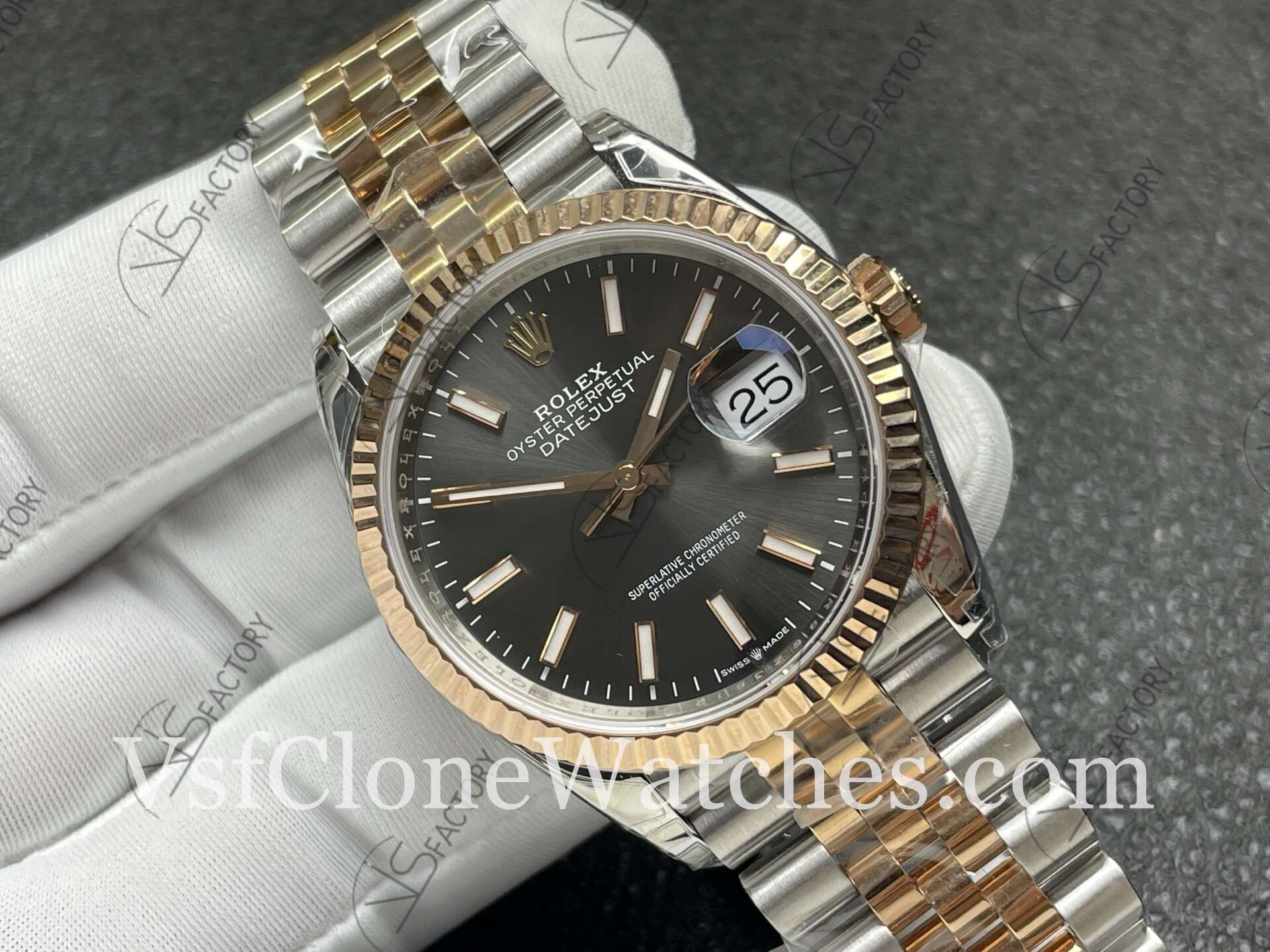 Super Clone Watches – Rolex DateJust M126231-0013 Jubilee 36MM 3235 Movement Gray Dial - Image 3