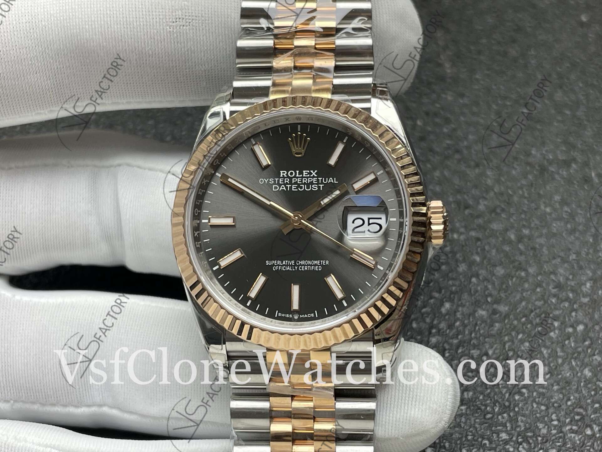 Super Clone Watches – Rolex DateJust M126231-0013 Jubilee 36MM 3235 Movement Gray Dial - Image 2