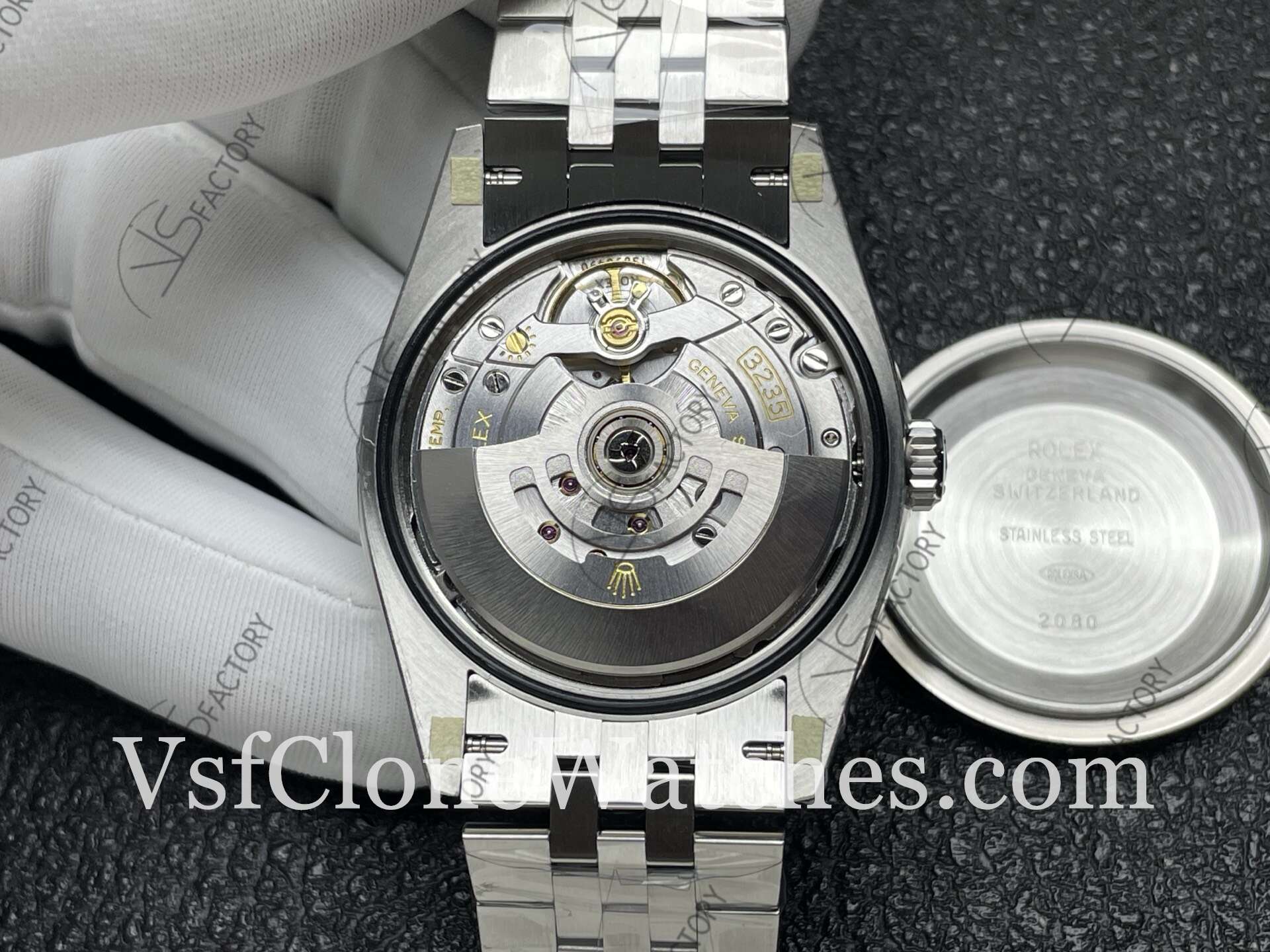 Super Clone Watches – Rolex DateJust m126284rbr-0037 Jubilee 36MM 3235 Movement Grey Roman Dial Diamond Bezel - Image 7