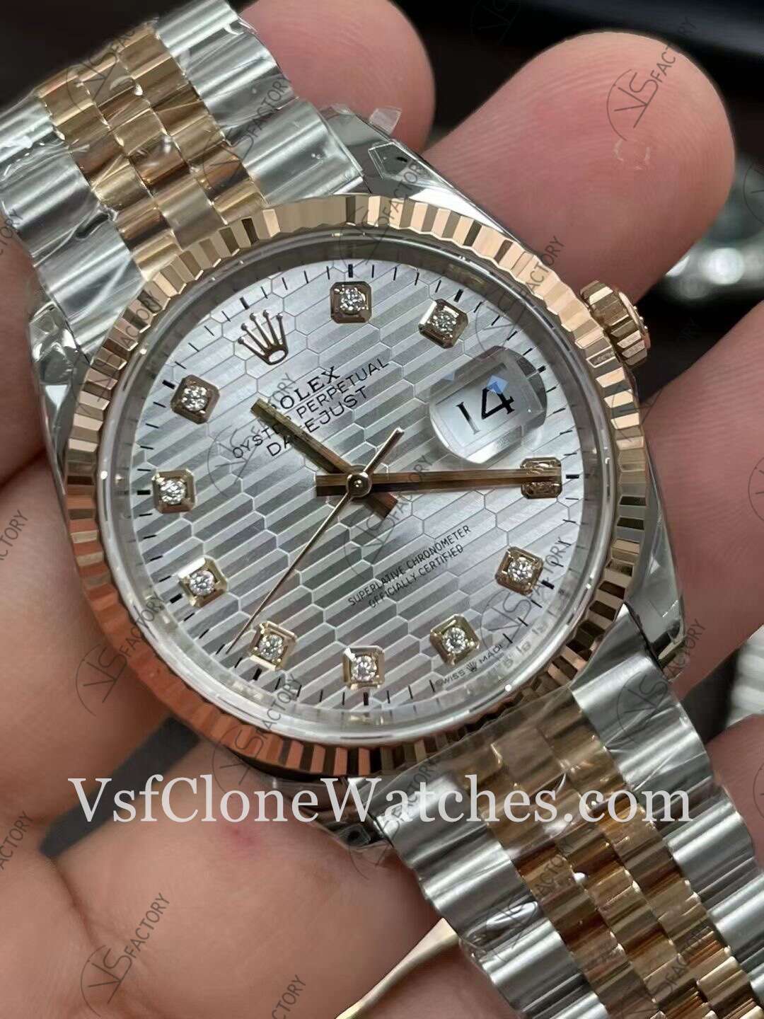 Super Clone Watches – Rolex DateJust M126231-0039 Jubilee 36MM 3235 Movement Silver Fluted Dial - Image 3