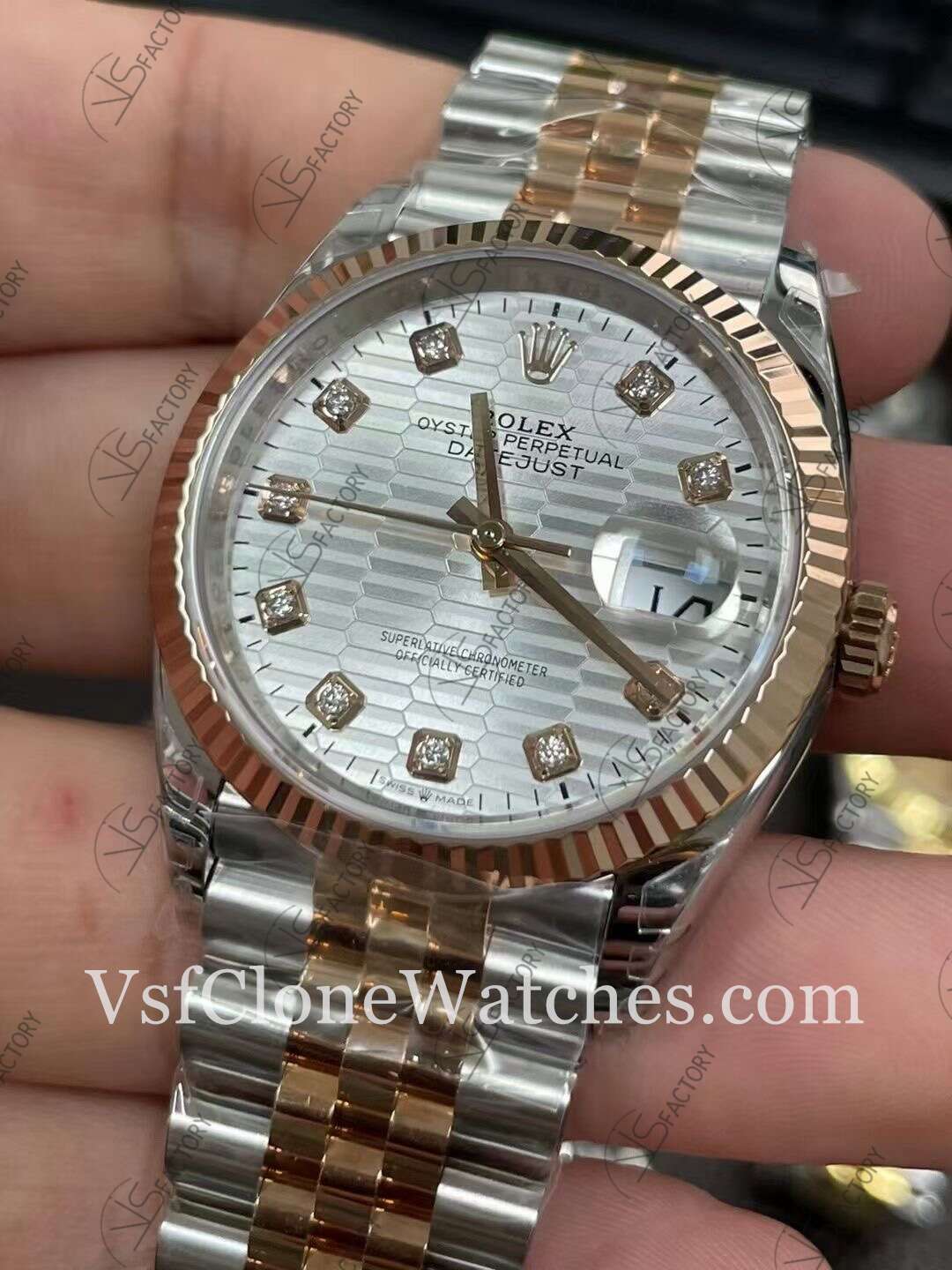 Super Clone Watches – Rolex DateJust M126231-0039 Jubilee 36MM 3235 Movement Silver Fluted Dial - Image 2