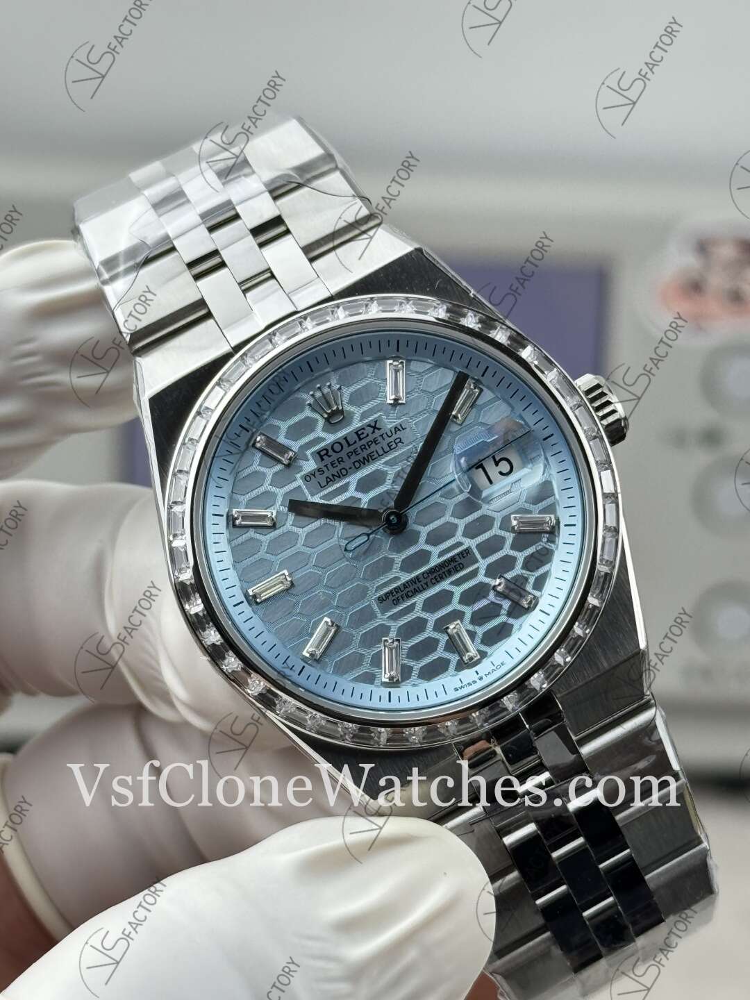 Super Clone Watches – Rolex Land-Dweller M127386TBR-0001 7135 Movement Blue Dial 40MM - Image 3