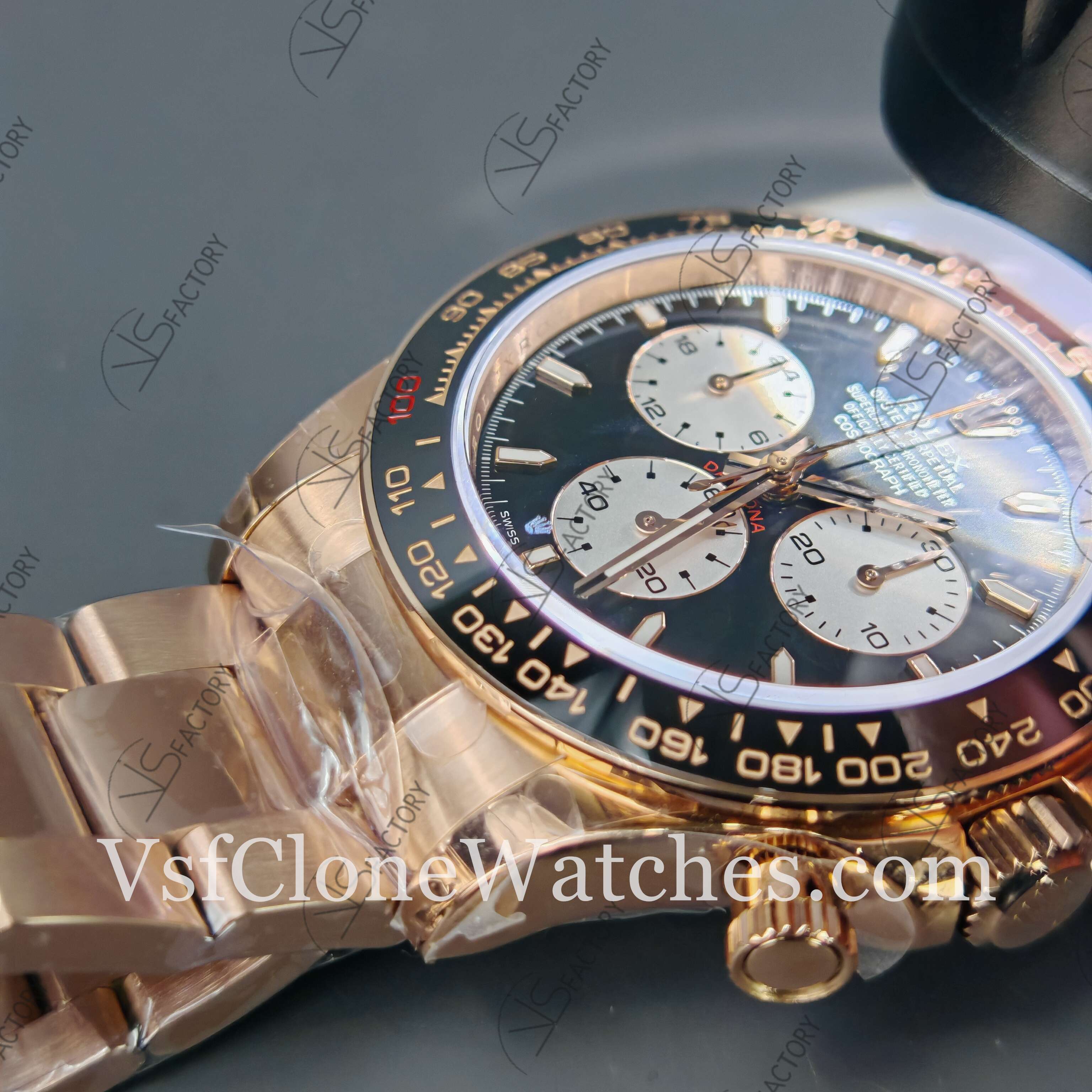 Super Clone Watches – Rolex Daytona Le Mans Daytona 100 Years Anniversary Rose Gold 4132 Movement - Image 5