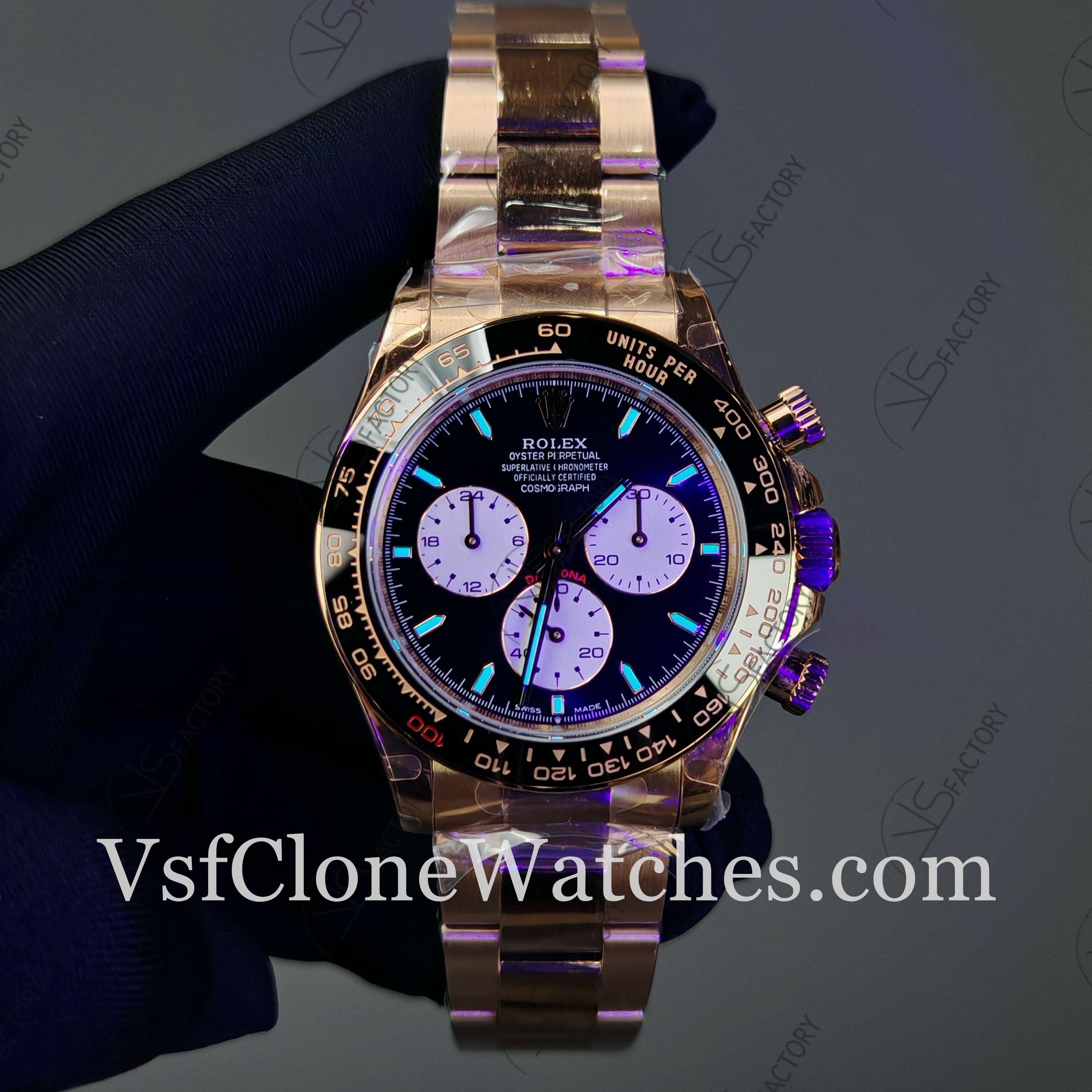 Super Clone Watches – Rolex Daytona Le Mans Daytona 100 Years Anniversary Rose Gold 4132 Movement - Image 2