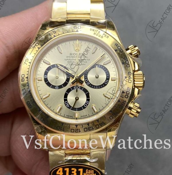 Super Clone Watches 1:1 Rolex Daytona Gold Dial M126508-0005