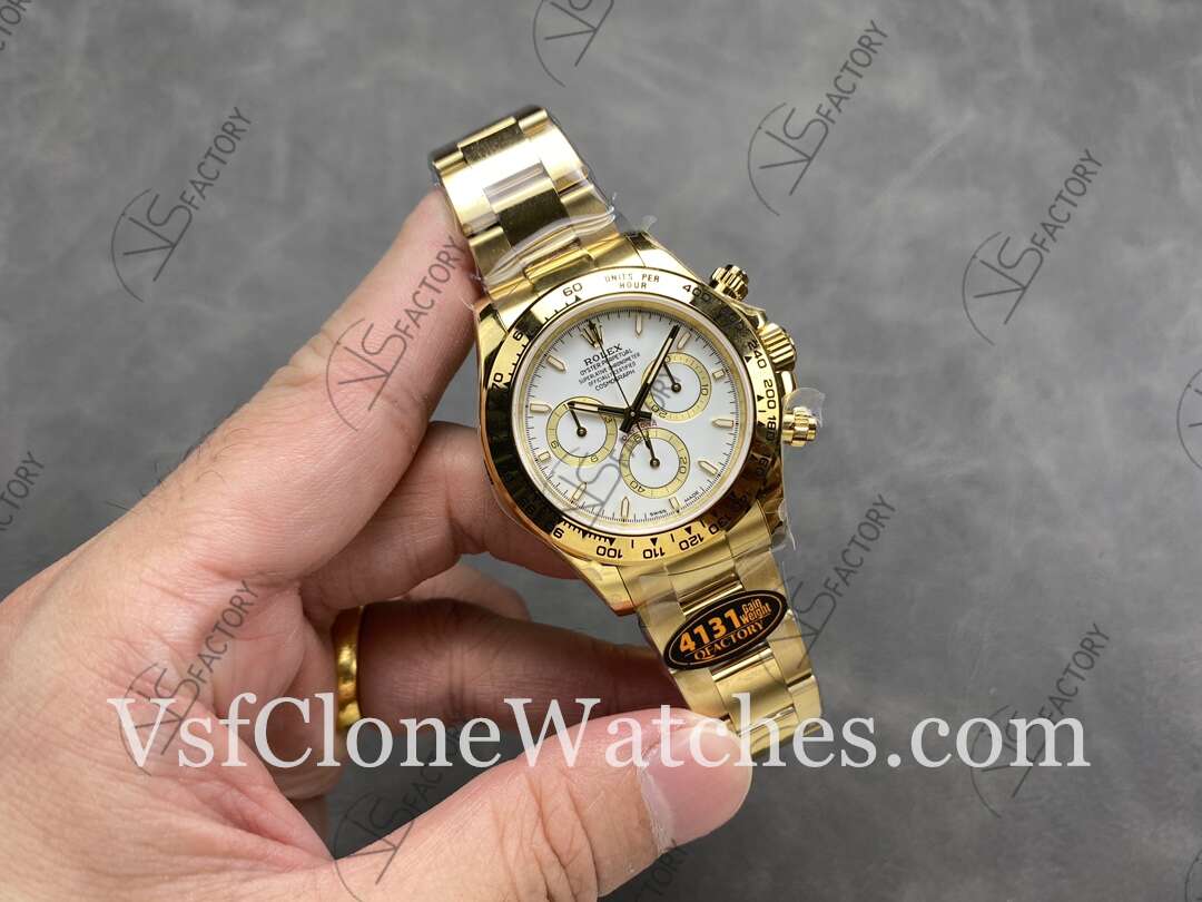 Super Clone Watches – Rolex Daytona 18K Gold White Dial M126508-0001 4131 Movement - Image 2